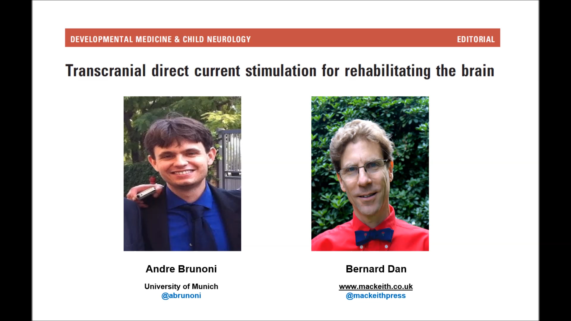Transcranial Direct Current Stimulation for Rehabilitating the Brain | Andre Brunoni | DMCN